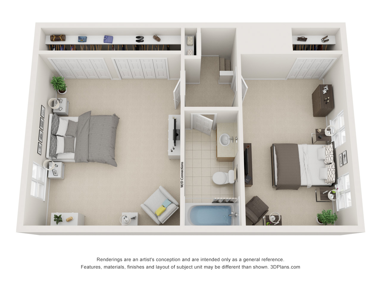 2 Bedroom Townhome - Second Floor